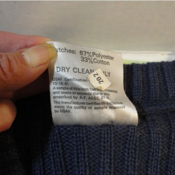 AUTHORIZED US AIR FORCE sz32/34 BRIGADE WOOLY PULLY SWEATER 100% AF BLUE LD 6496 - Picture 4 of 11